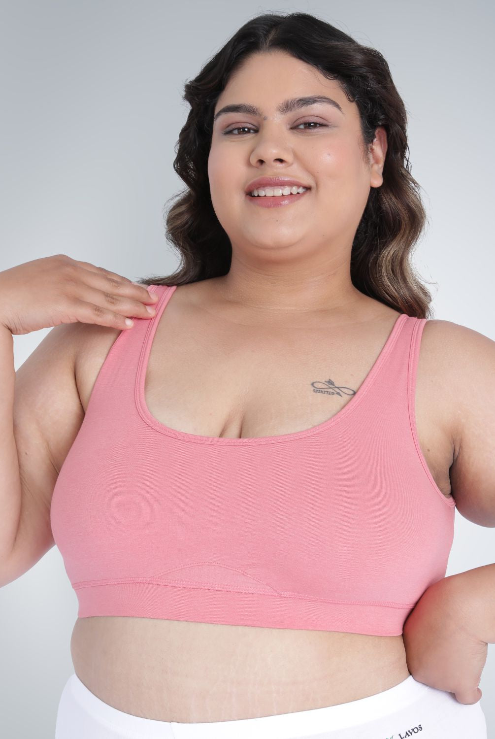 Bamboo Comfort Bra | Sleep Bra | Lounge bra - For Women's photograph that's made with an innovative bamboo and organic cotton fabric from Lavos Performance, a carbon neutral eco-fashion company. Sleep & night bra • made from natural bamboo cotton fabric • India's #1 night wear bra for at home bra comfort • Night wear bra with moisture wicking and breathable fabric • Slip on bra and enjoy a wirefree bra experience • Most comfortable bra that's got bra support • COD • 100% natural fabric