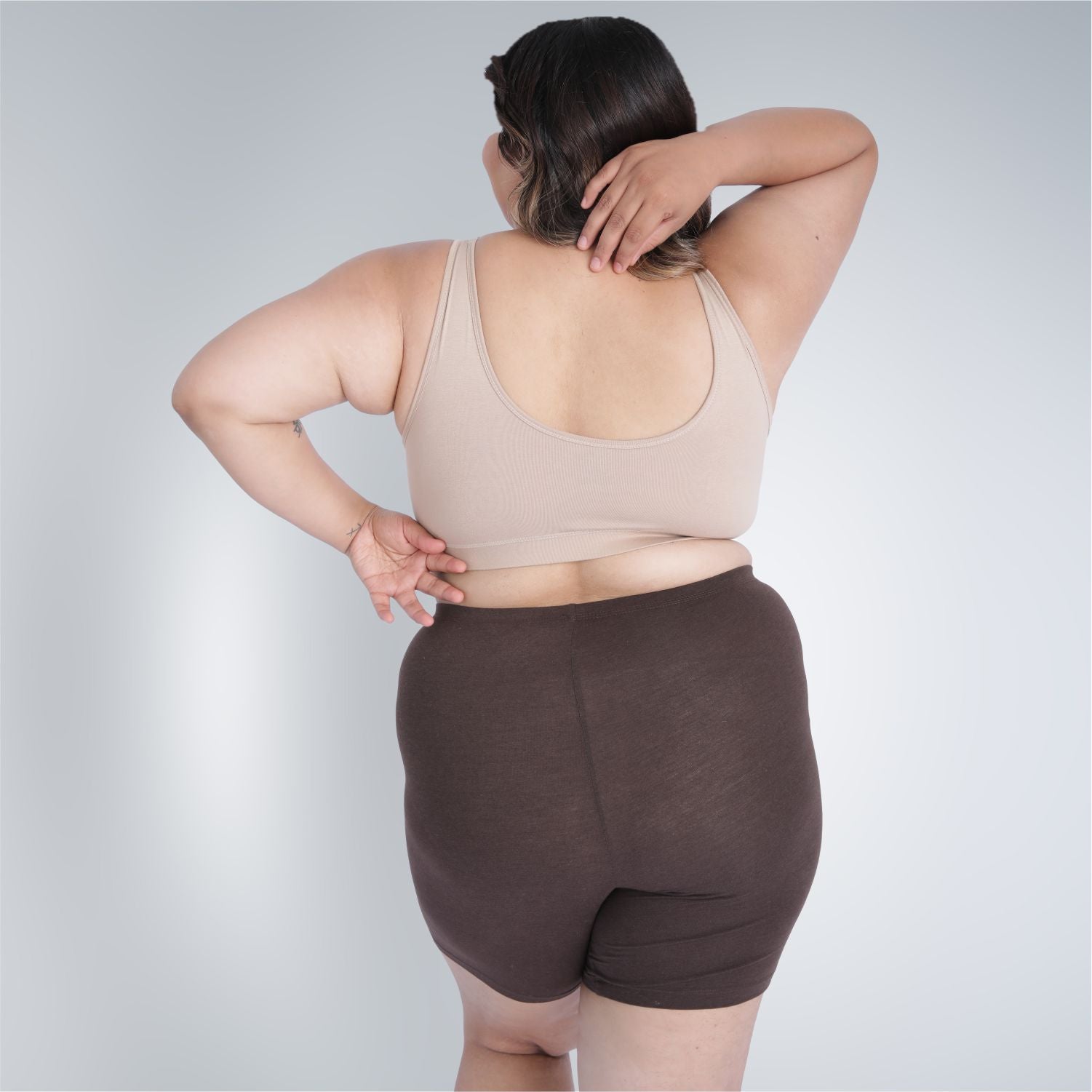 Bamboo Anti-chafing Shorties for ladies & women's photograph that's made with an innovative bamboo and organic cotton fabric from Lavos Performance, a carbon neutral eco-fashion company. Under Dress Woman's Shorty • Made from natural bamboo fabrics • Comfier & functional than regular cotton • Anti chafe Shorty, also known as layering tights • Ultra comfy • Buttery smooth fabric • Sweat wicking & super breathable • Under dress wear for ultimate coverage • Ultimate woman shorty under wear for comfort, style a