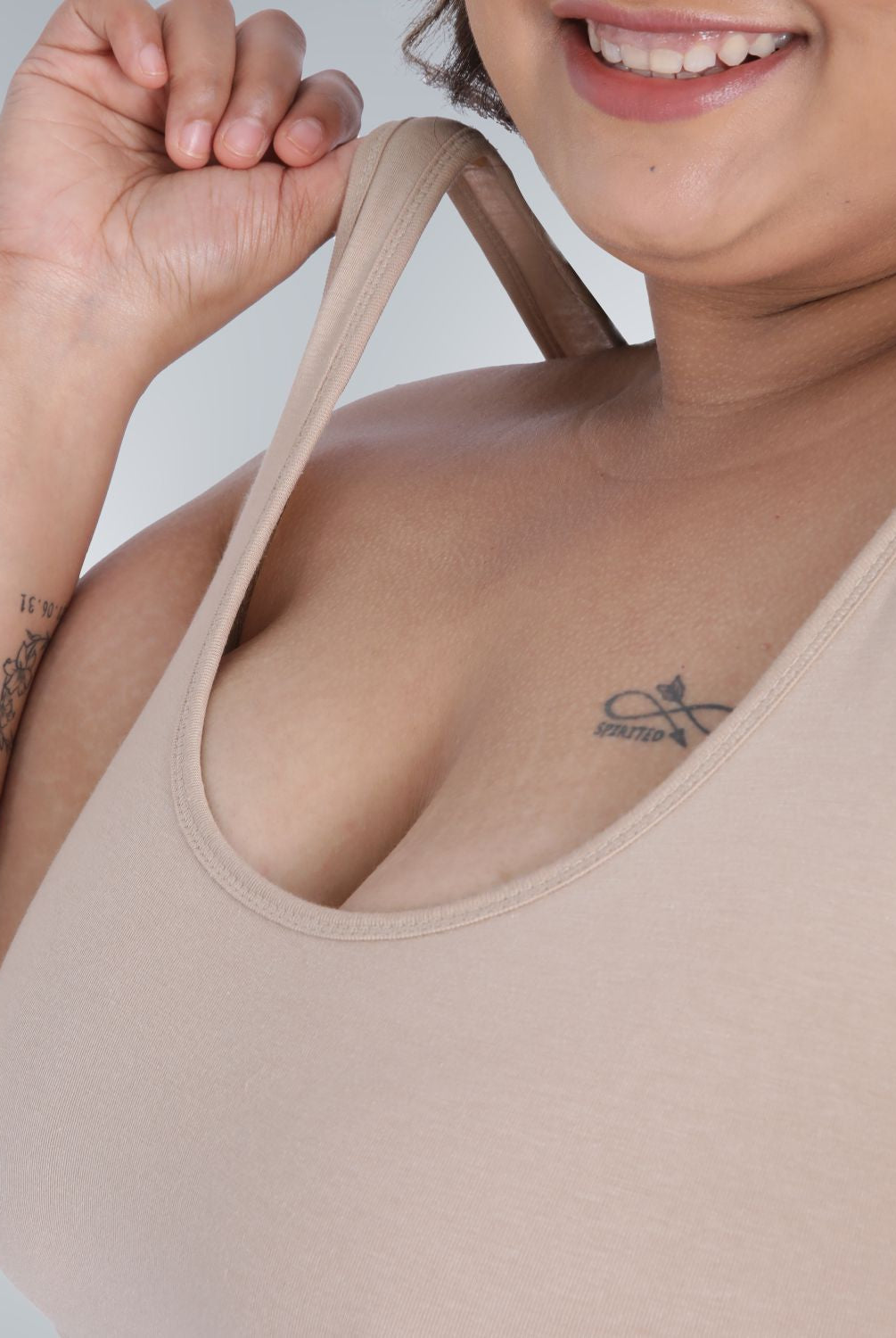 Bamboo Comfort Bra | Sleep Bra | Lounge bra - For Women's photograph that's made with an innovative bamboo and organic cotton fabric from Lavos Performance, a carbon neutral eco-fashion company. Sleep & night bra • made from natural bamboo cotton fabric • India's #1 night wear bra for at home bra comfort • Night wear bra with moisture wicking and breathable fabric • Slip on bra and enjoy a wirefree bra experience • Most comfortable bra that's got bra support • COD • 100% natural fabric