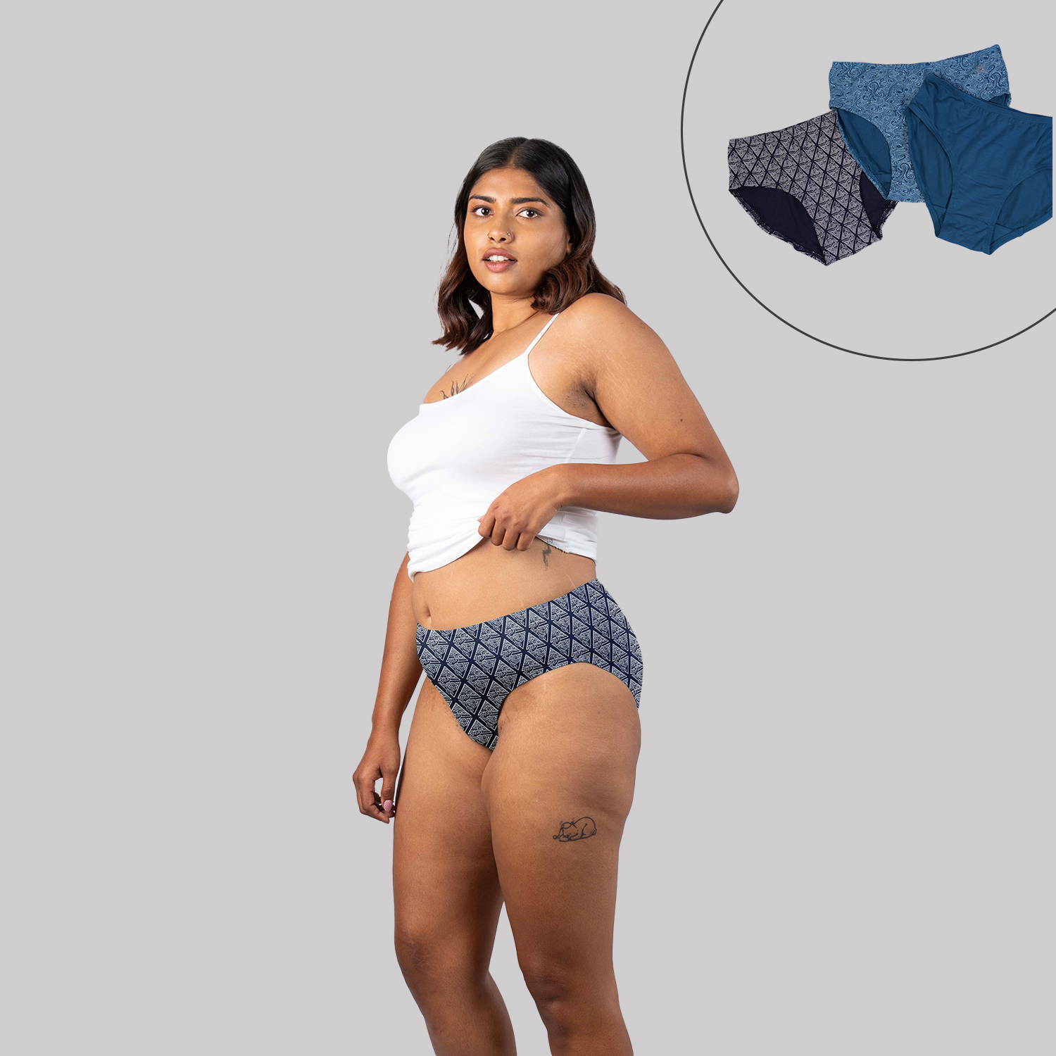 Lavos Womens Bamboo Modal Mid  Waist Hipster - Inner Elastic