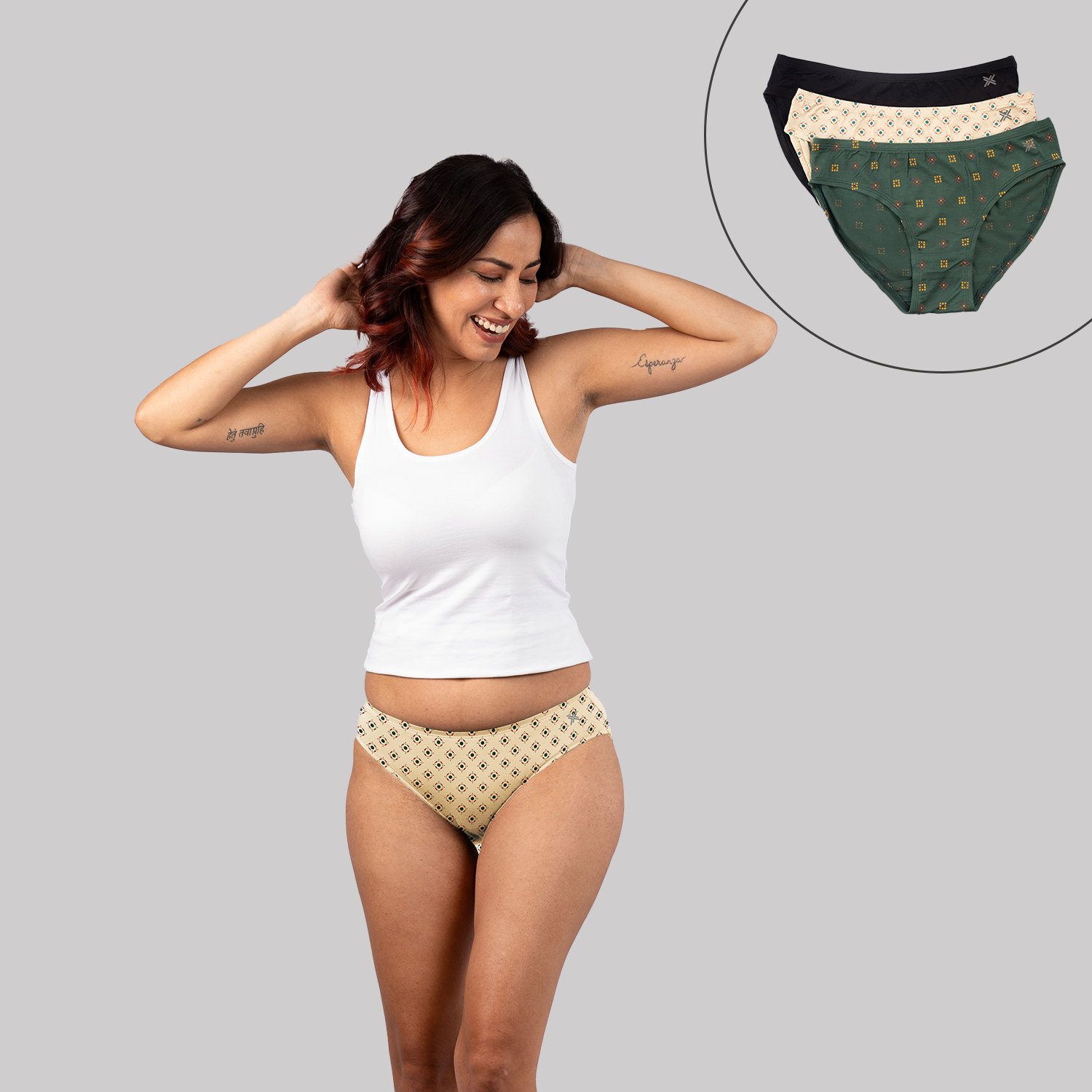 Lavos Womens Bamboo Modal Low Waist Bikini - Inner Elastic