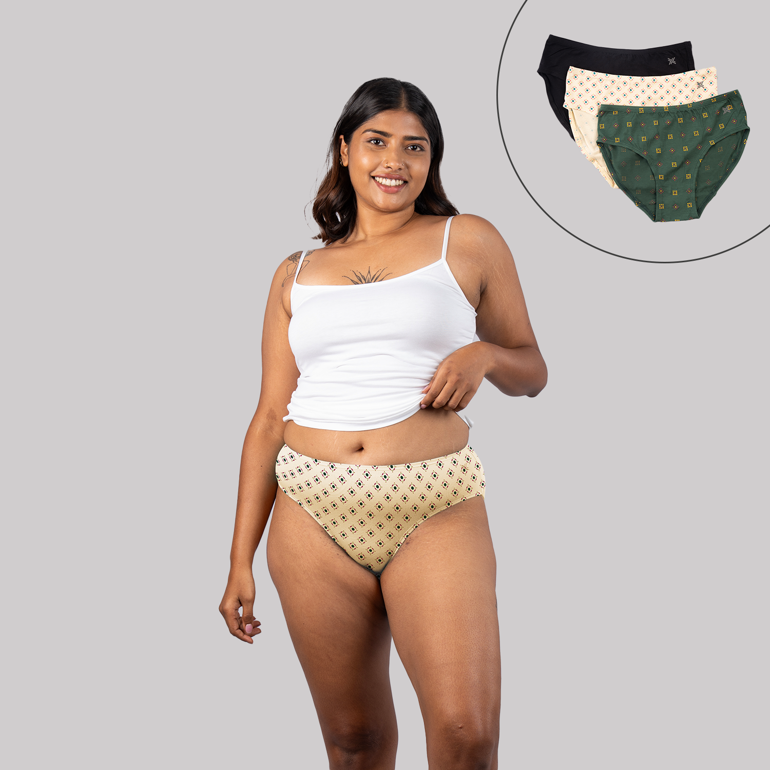 Lavos Womens Bamboo Modal Mid  Waist Hipster - Inner Elastic