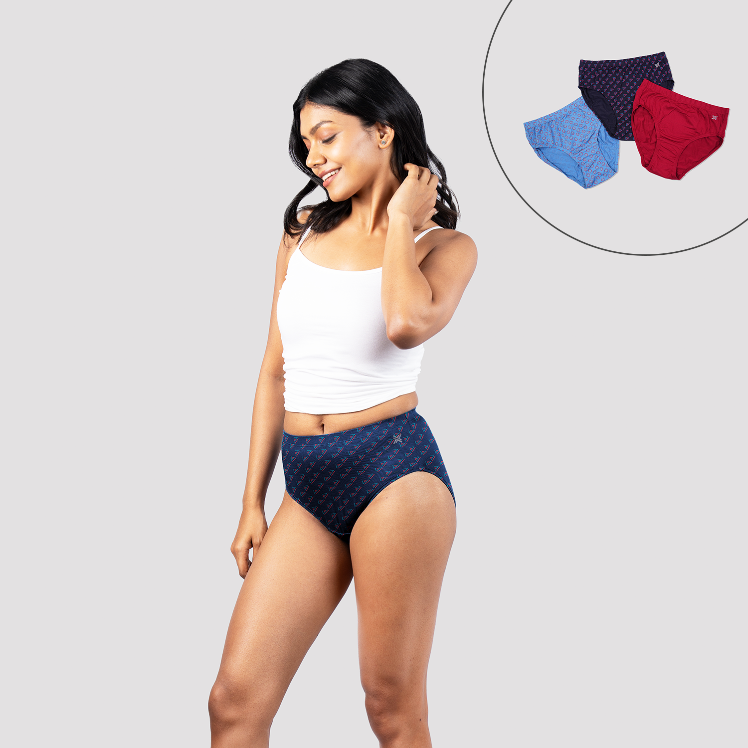 Lavos Womens Bamboo Modal High Waist Hipster -Inner Elastic