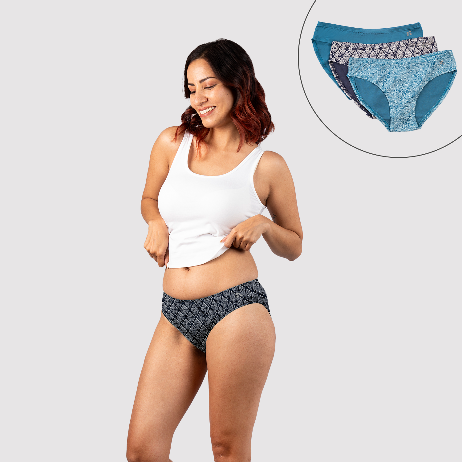 Lavos Womens Bamboo Modal Low Waist Bikini - Inner Elastic