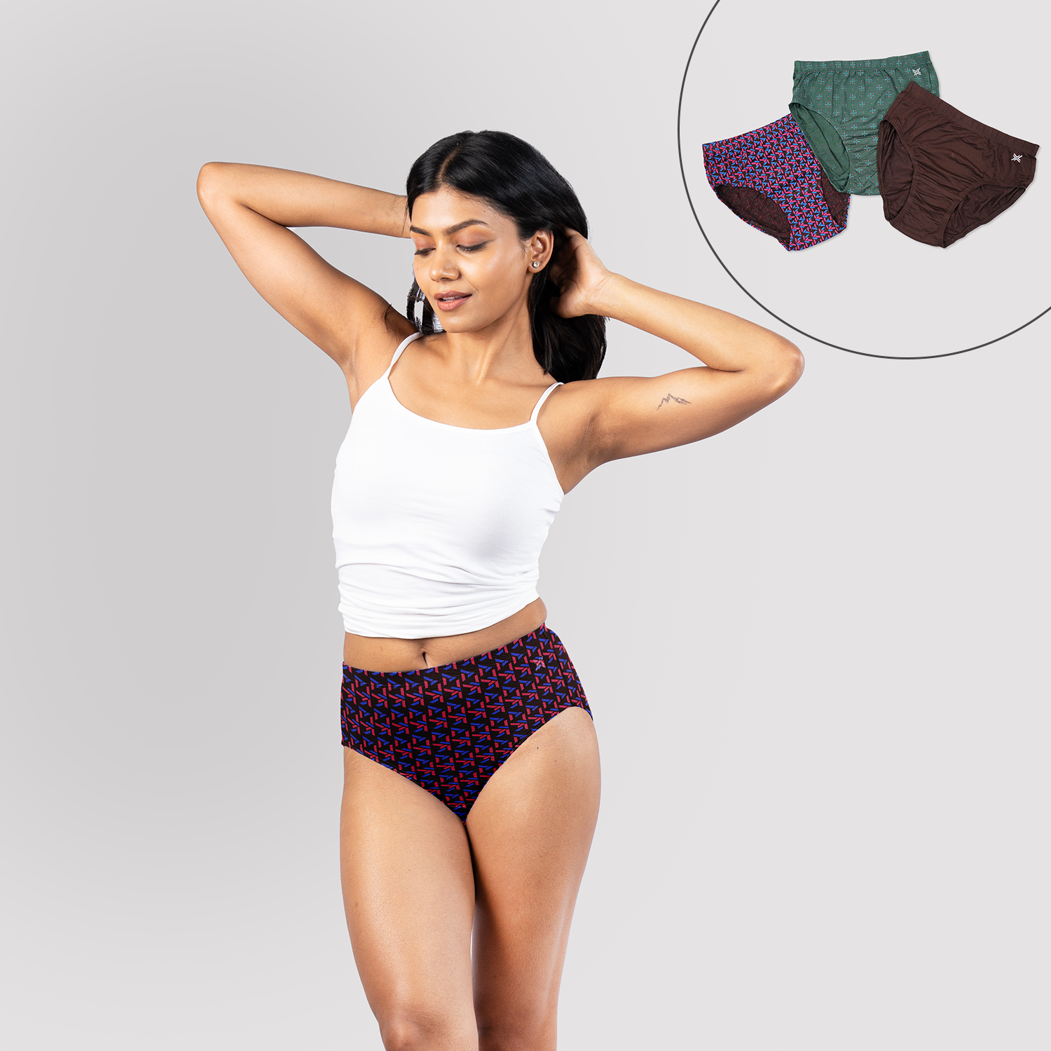 Lavos Womens Bamboo Modal High Waist Hipster -Inner Elastic