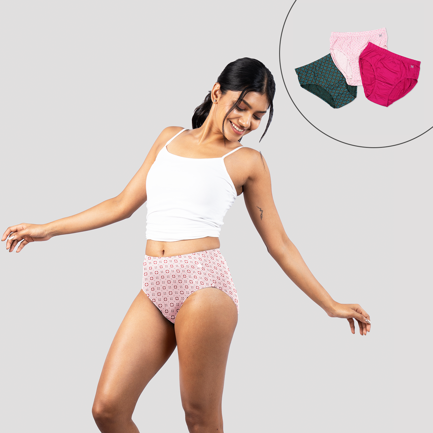 Lavos Womens Bamboo Modal High Waist Hipster -Inner Elastic