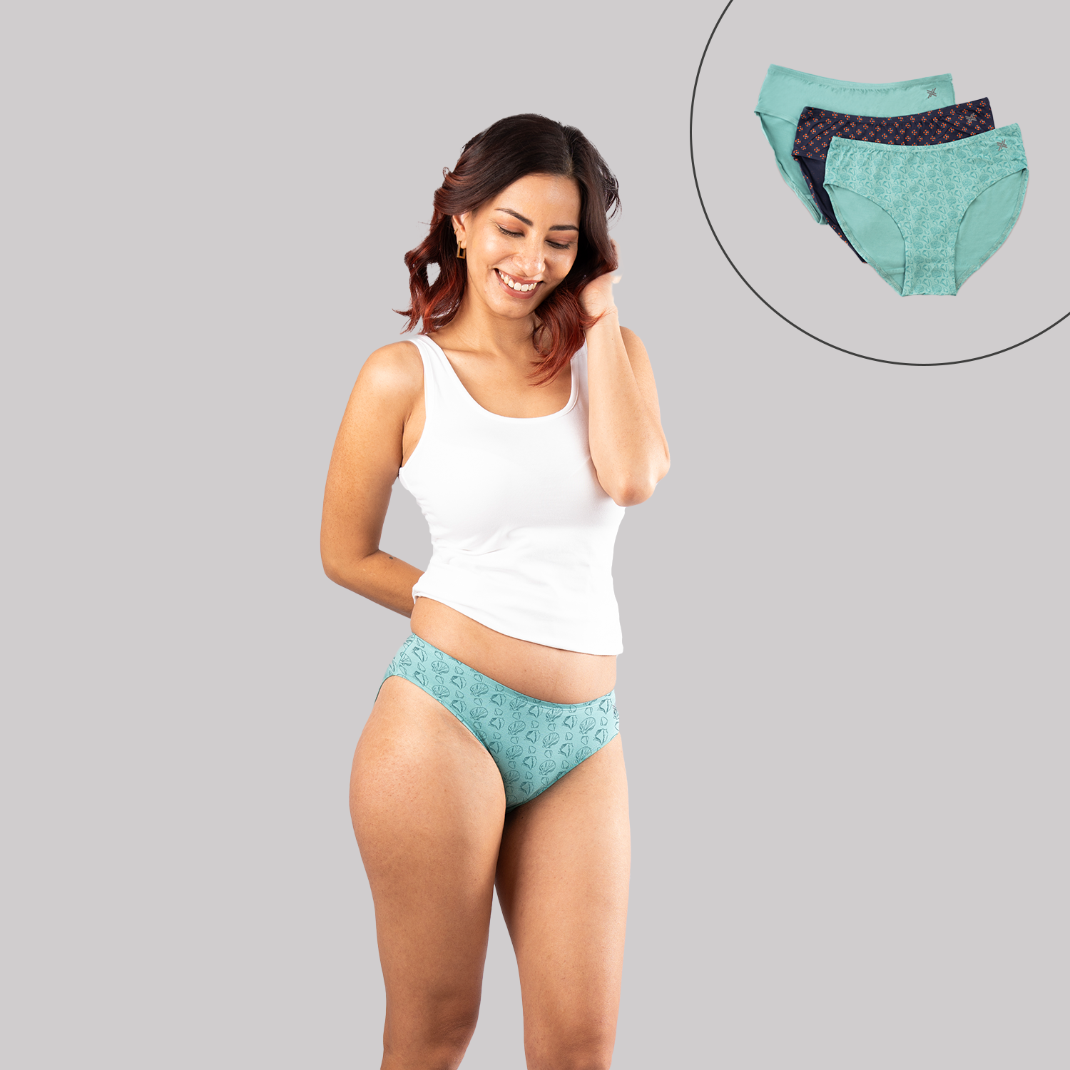 Lavos Womens Bamboo Modal Low Waist Bikini - Inner Elastic