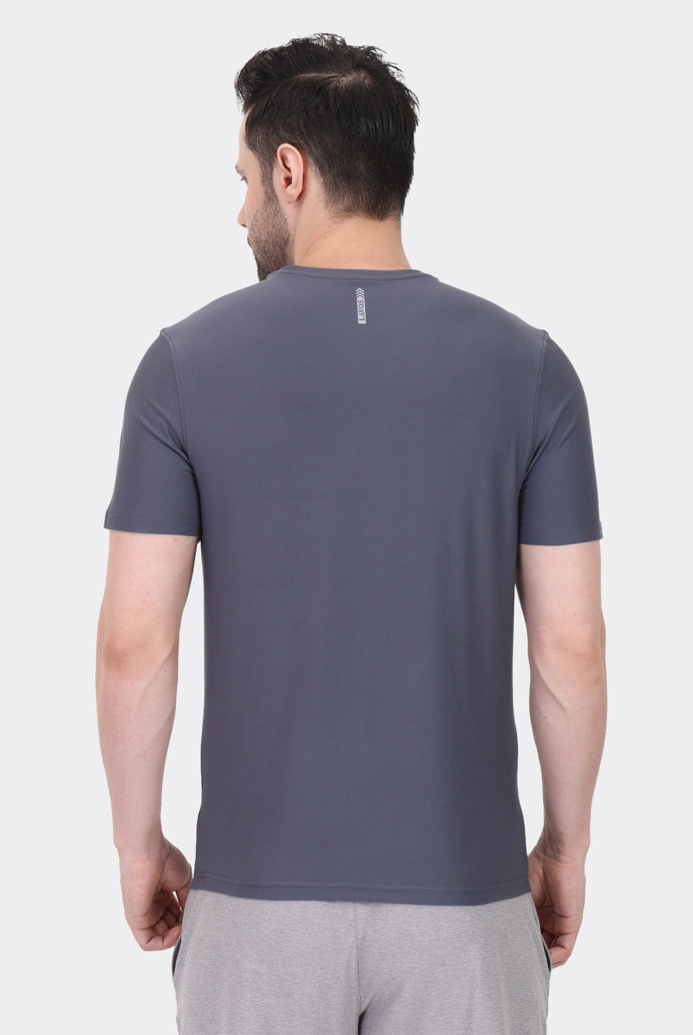 Lavos Men's Airlite Performance T-Shirt in Turbulence – Back View