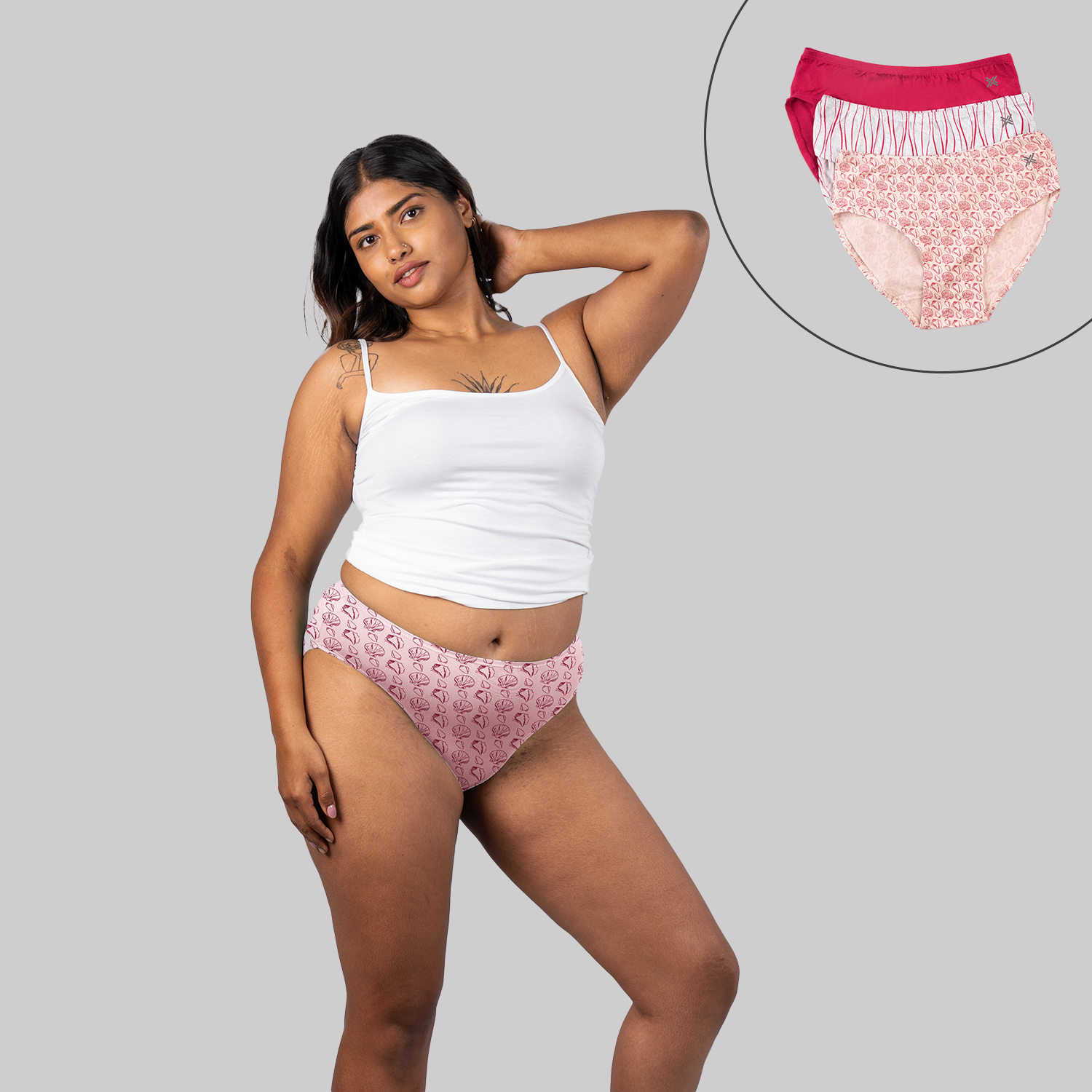 Lavos Womens Bamboo Modal Mid  Waist Hipster - Inner Elastic