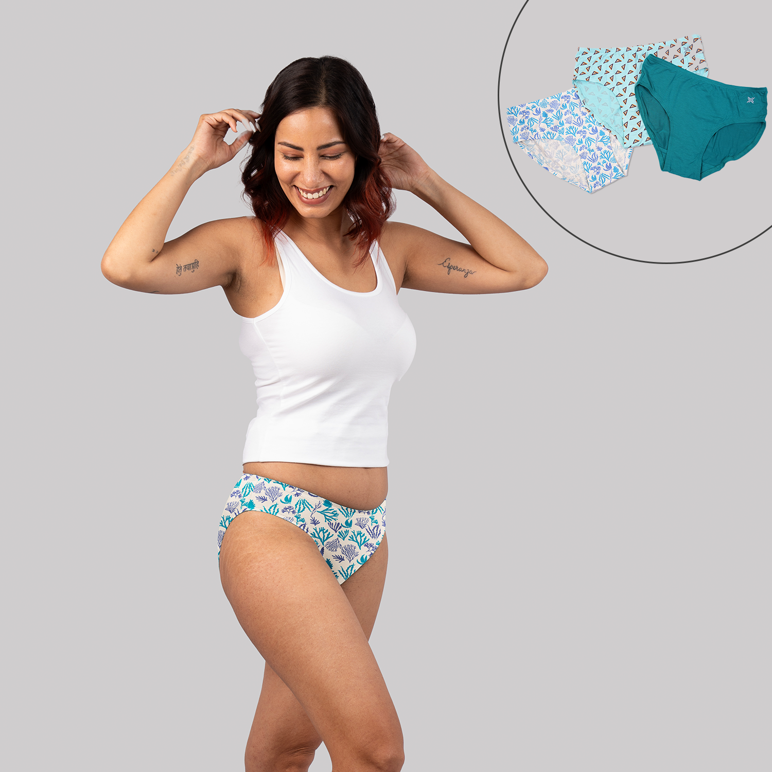 Lavos Womens Bamboo Modal Low Waist Bikini - Inner Elastic