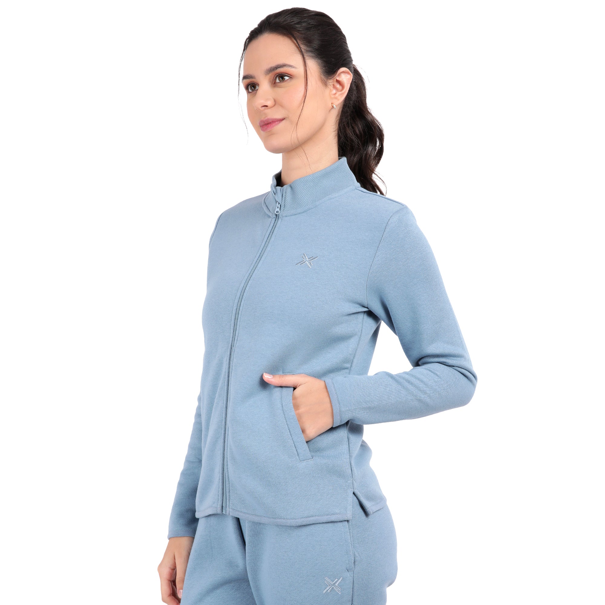 Bamboo Cotton Zipper Sweatshirt's photograph that's made with an innovative bamboo and organic cotton fabric from Lavos Performance, a carbon neutral eco-fashion company.