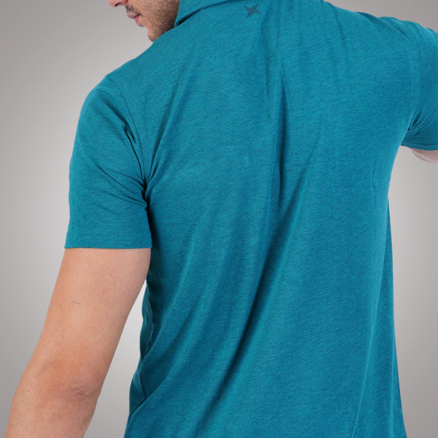 Bamboo Cotton Active Polo for Men's photograph that's made with an innovative bamboo and organic cotton fabric from Lavos Performance, a carbon neutral eco-fashion company.