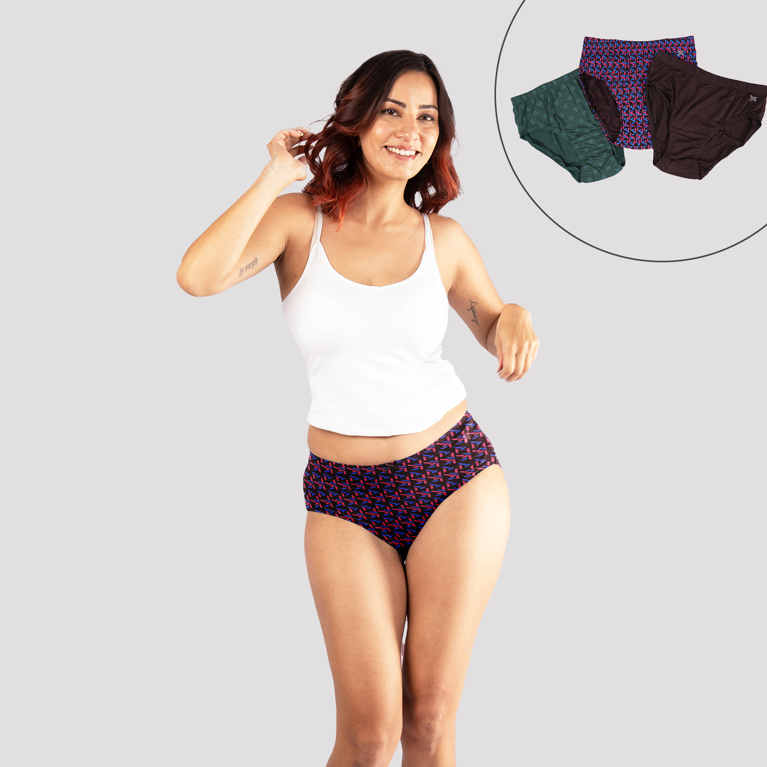 Bamboo Modal Mid Waist Hipster - Outer Elastic