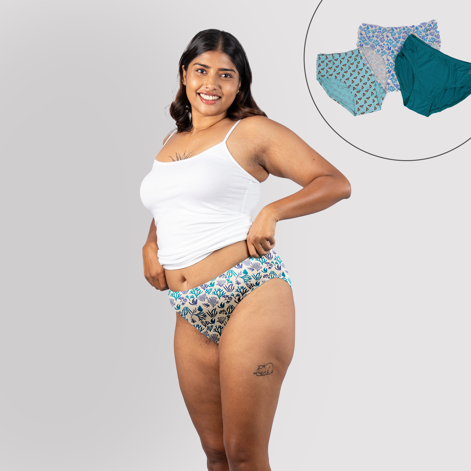 Lavos Womens Bamboo Modal Mid  Waist Hipster - Inner Elastic