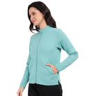 Bamboo Cotton Zipper Sweatshirt's photograph that's made with an innovative bamboo and organic cotton fabric from Lavos Performance, a carbon neutral eco-fashion company.