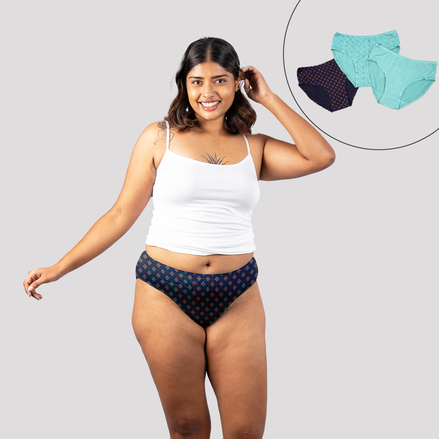 Lavos Womens Bamboo Modal Mid  Waist Hipster - Inner Elastic