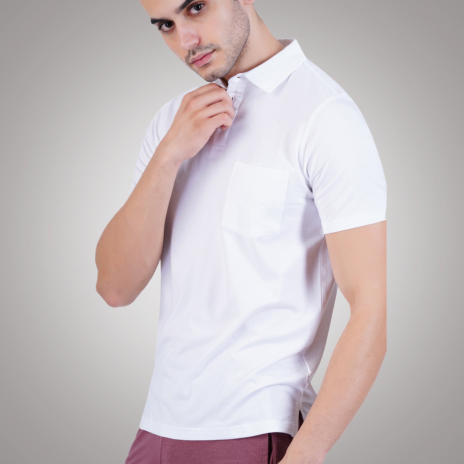 Bamboo Cotton Active Polo for Men's photograph that's made with an innovative bamboo and organic cotton fabric from Lavos Performance, a carbon neutral eco-fashion company.