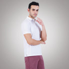 Bamboo Cotton Active Polo for Men's photograph that's made with an innovative bamboo and organic cotton fabric from Lavos Performance, a carbon neutral eco-fashion company.