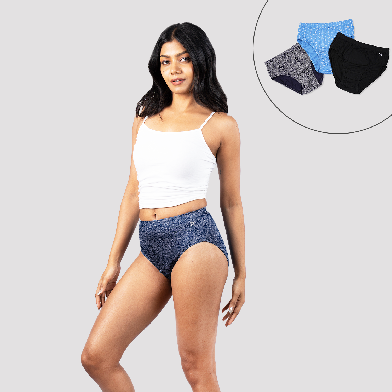 Lavos Womens Bamboo Modal High Waist Hipster -Inner Elastic