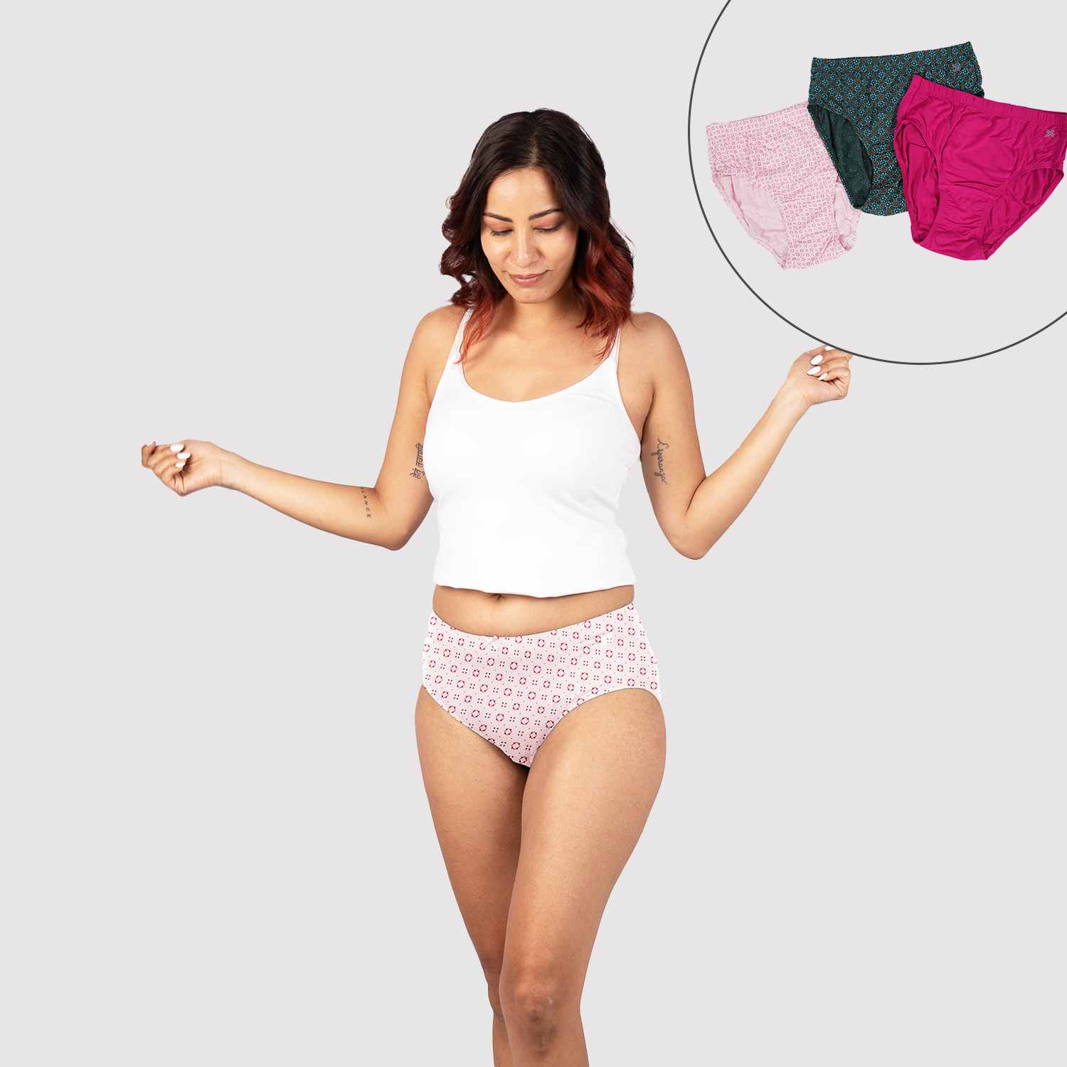 Bamboo Modal Mid Waist Hipster - Outer Elastic