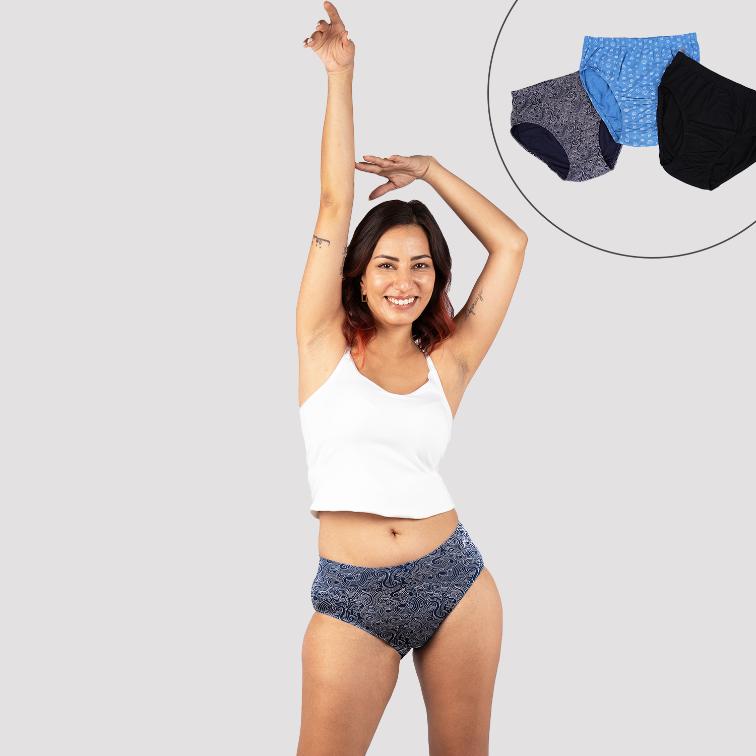 Bamboo Modal Mid Waist Hipster - Outer Elastic