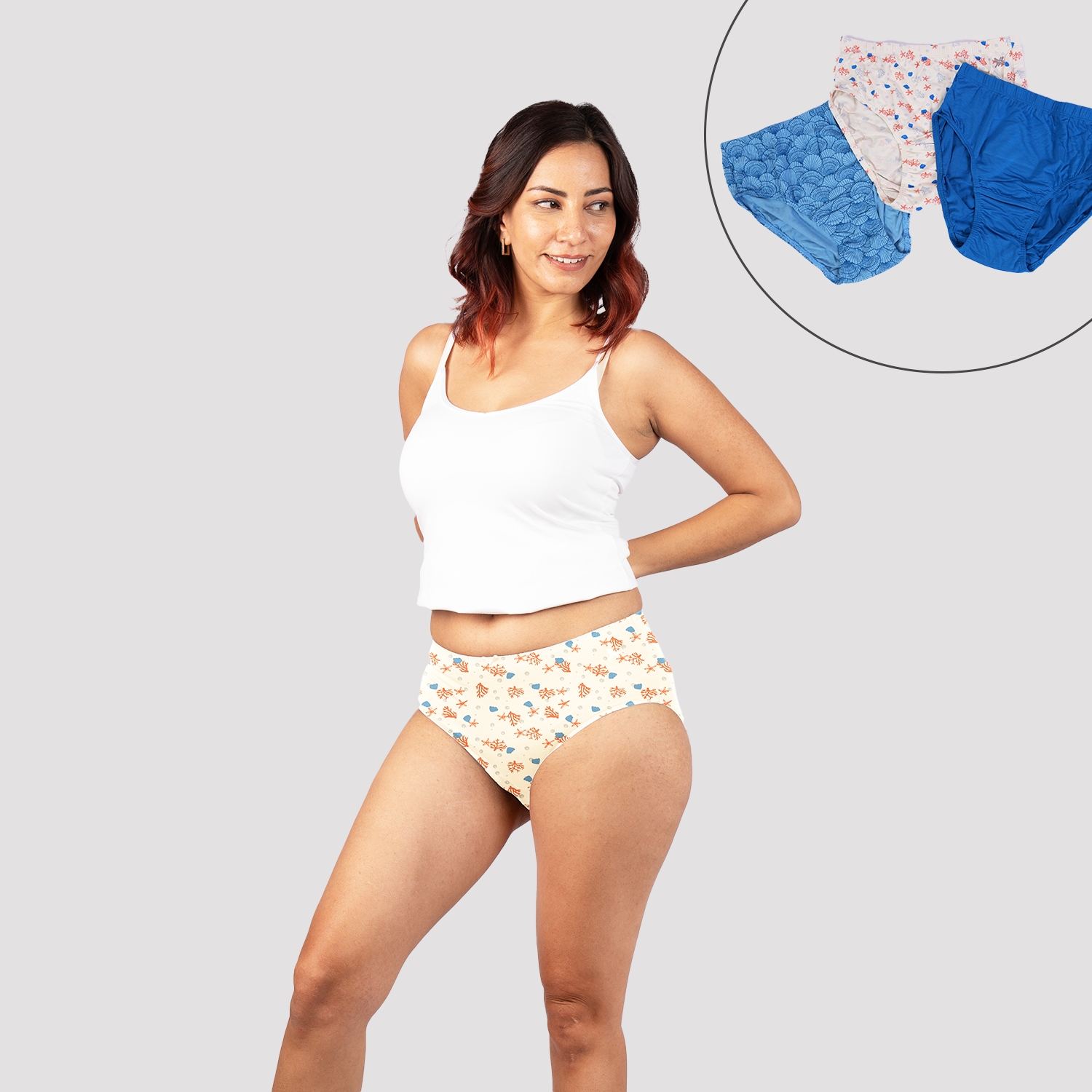 Bamboo Modal Mid Waist Hipster - Outer Elastic