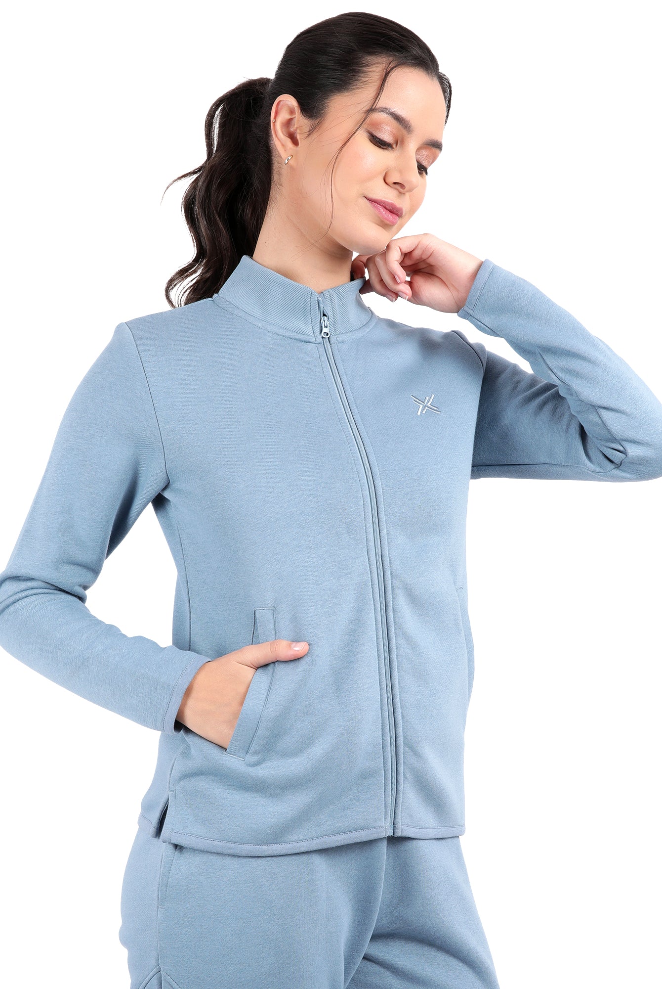 Bamboo Cotton Zipper Sweatshirt's photograph that's made with an innovative bamboo and organic cotton fabric from Lavos Performance, a carbon neutral eco-fashion company.