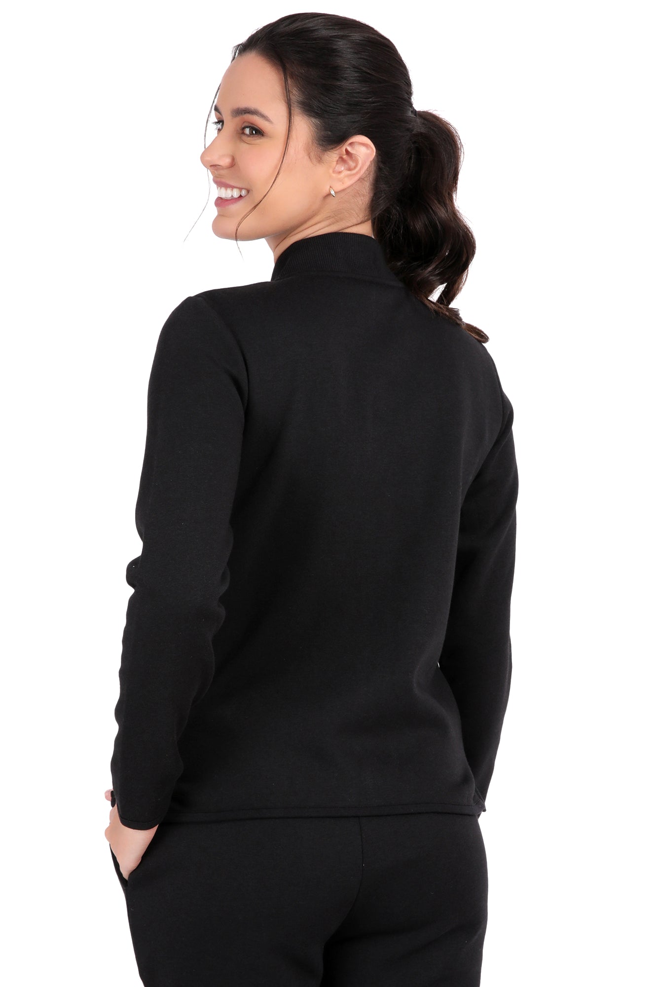 Bamboo Cotton Zipper Sweatshirt's photograph that's made with an innovative bamboo and organic cotton fabric from Lavos Performance, a carbon neutral eco-fashion company.