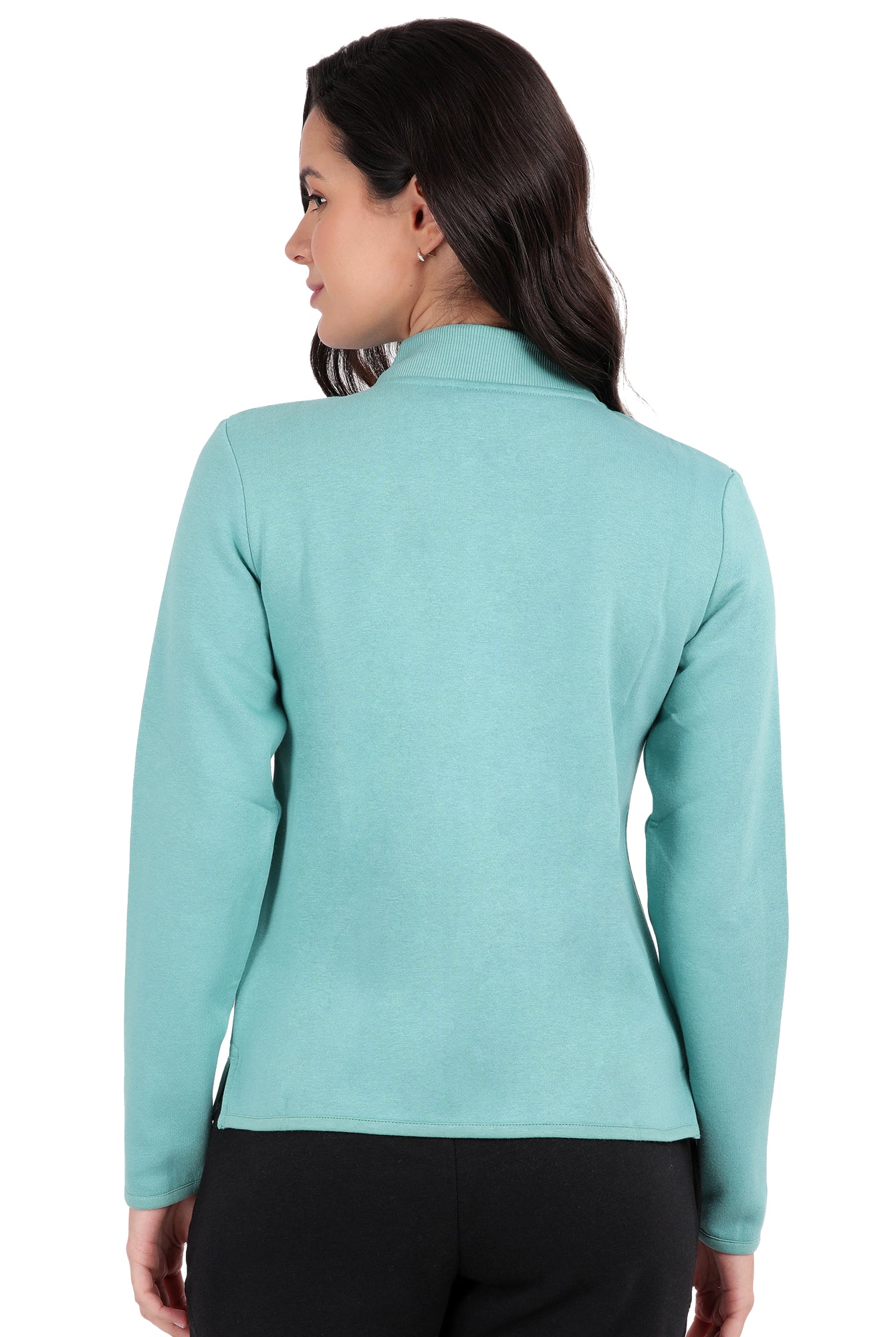 Bamboo Cotton Zipper Sweatshirt's photograph that's made with an innovative bamboo and organic cotton fabric from Lavos Performance, a carbon neutral eco-fashion company.