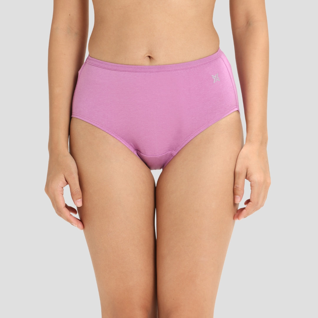 Lavos Women’s High Waist Inner Elastic Hipster – Full Back Coverage Bamboo Comfort (Pack of 3)