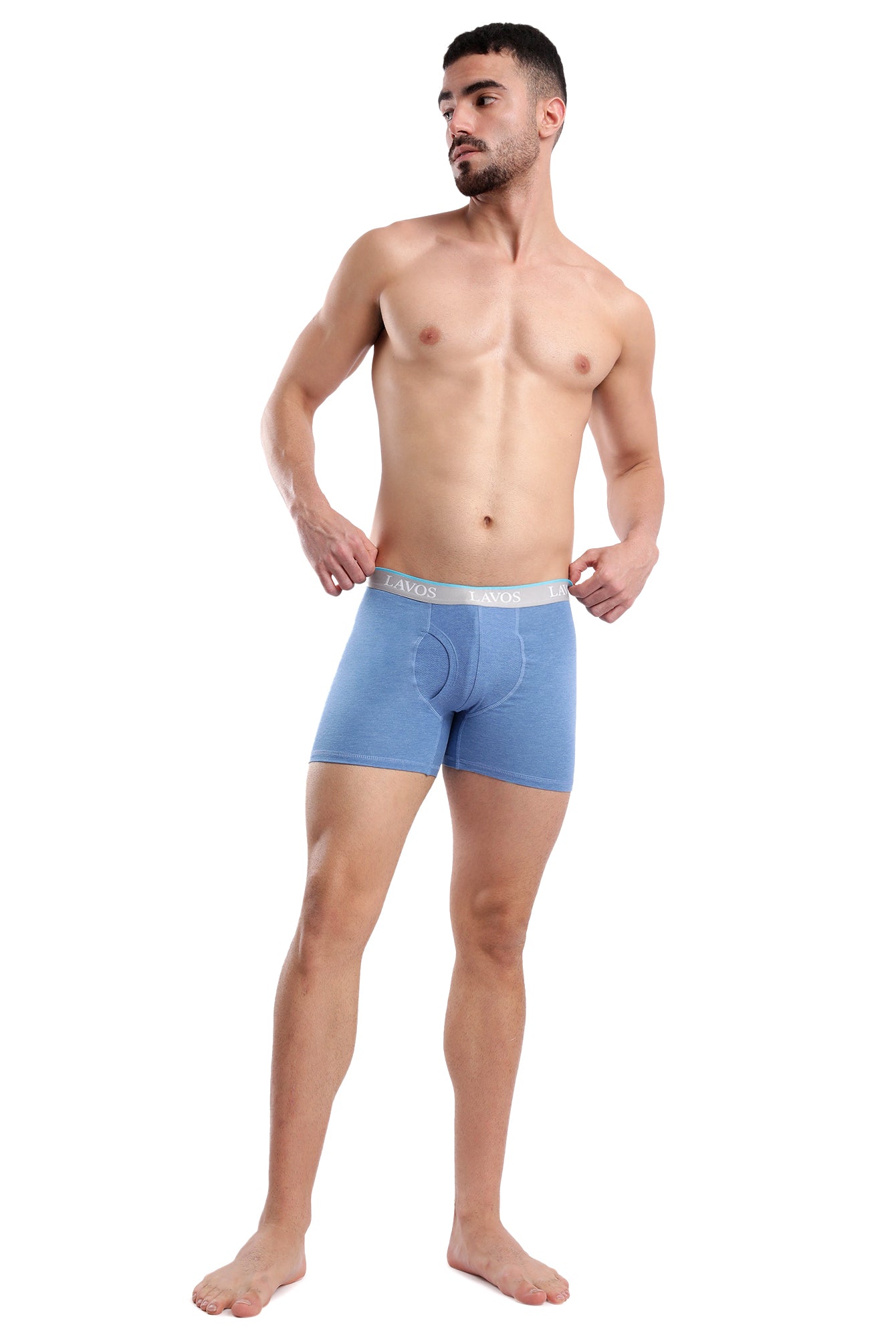Organic Bamboo Boxer Brief for Men's photograph that's made with an innovative bamboo and organic cotton fabric from Lavos Performance, a carbon neutral eco-fashion company. Buy Boxer Brief For Men online. Made with Bamboo Performance Technology, they are super soft, comfortable, 4-way stretchable, and wicks away sweat. Explore Latest Collection Of Bamboo Clothes At Lavos Performance.