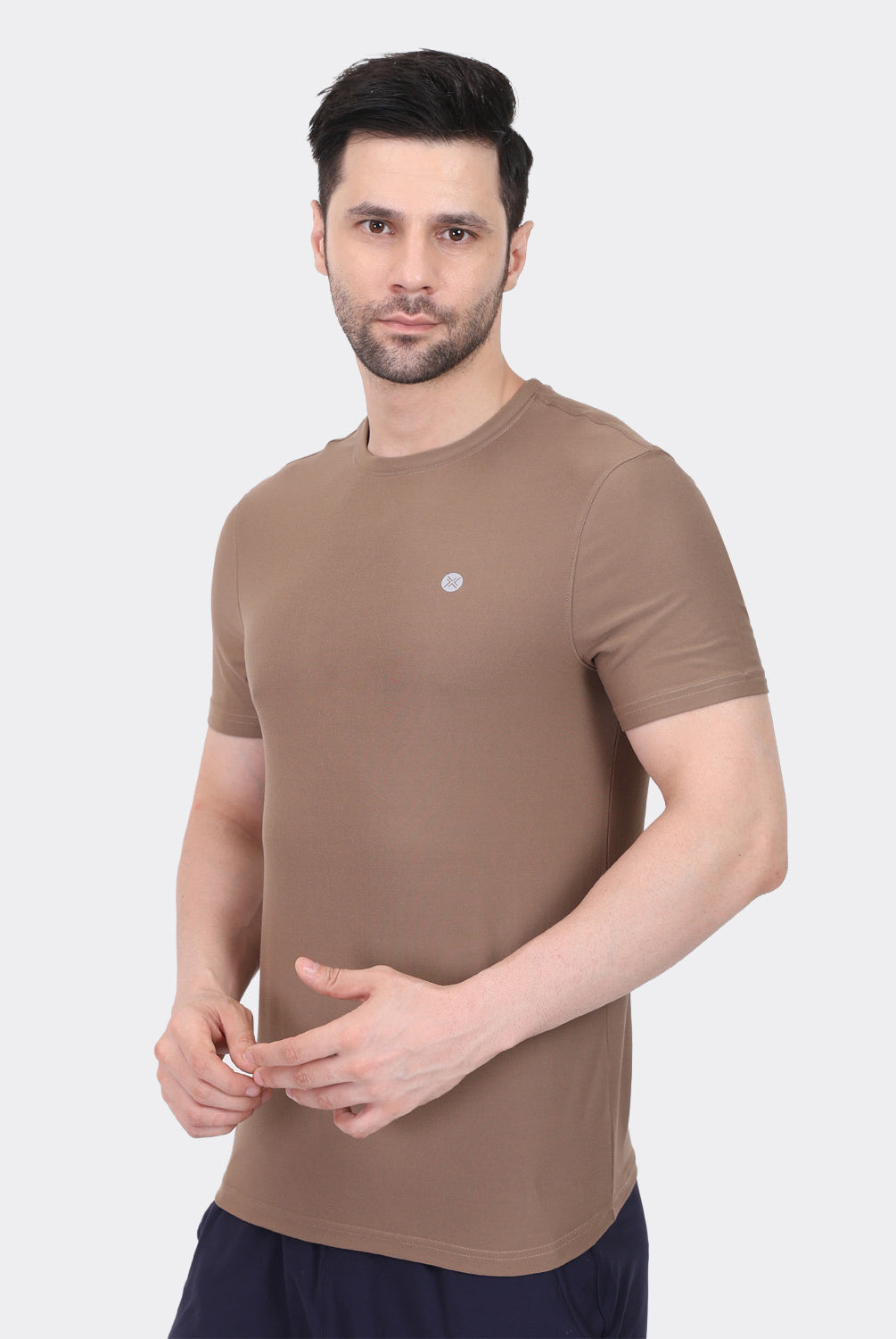 Lavos Men's Airlite Performance T-Shirt in Fossil – Side View