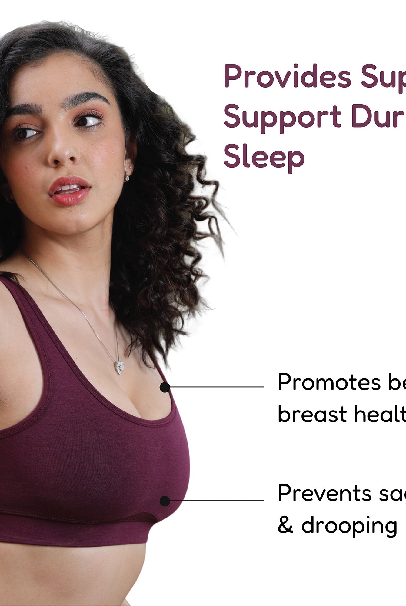 Bamboo Comfort Bra | Sleep Bra | Lounge bra - For Women's photograph that's made with an innovative bamboo and organic cotton fabric from Lavos Performance, a carbon neutral eco-fashion company. Sleep & night bra • made from natural bamboo cotton fabric • India's #1 night wear bra for at home bra comfort • Night wear bra with moisture wicking and breathable fabric • Slip on bra and enjoy a wirefree bra experience • Most comfortable bra that's got bra support • COD • 100% natural fabric