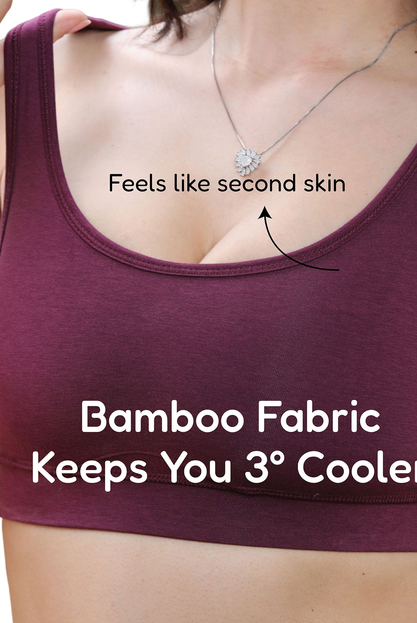 Bamboo Comfort Bra | Sleep Bra | Lounge bra - For Women's photograph that's made with an innovative bamboo and organic cotton fabric from Lavos Performance, a carbon neutral eco-fashion company. Sleep & night bra • made from natural bamboo cotton fabric • India's #1 night wear bra for at home bra comfort • Night wear bra with moisture wicking and breathable fabric • Slip on bra and enjoy a wirefree bra experience • Most comfortable bra that's got bra support • COD • 100% natural fabric