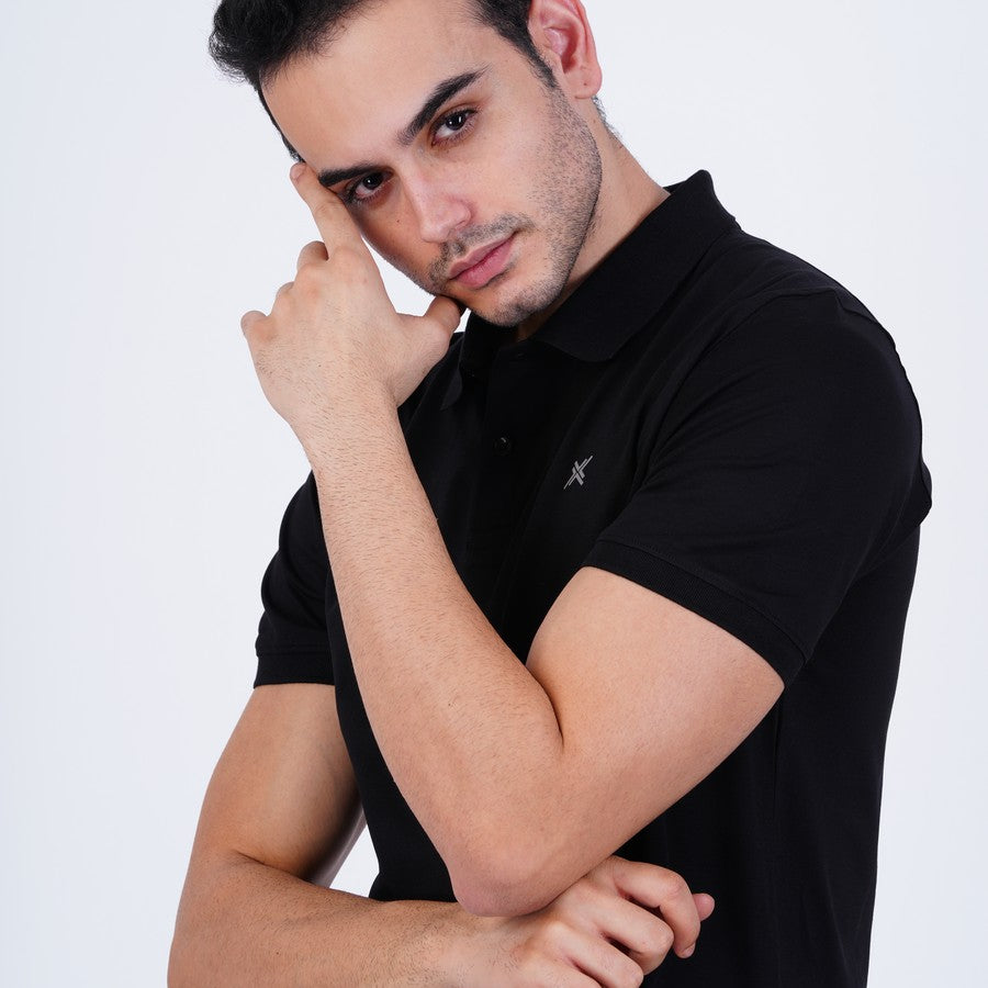 Bamboo Cotton Jersey Polo For Men's photograph that's made with an innovative bamboo and organic cotton fabric from Lavos Performance, a carbon neutral eco-fashion company.