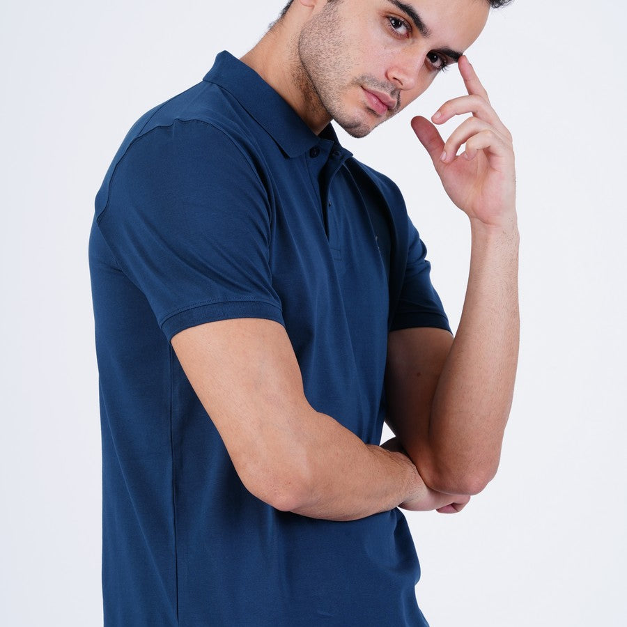 Bamboo Cotton Jersey Polo For Men's photograph that's made with an innovative bamboo and organic cotton fabric from Lavos Performance, a carbon neutral eco-fashion company.