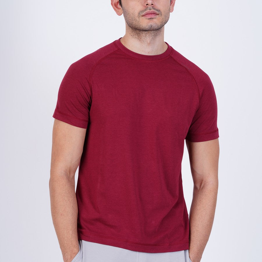 Men's Raglan T-Shirt's photograph that's made with an innovative bamboo and organic cotton fabric from Lavos Performance, a carbon neutral eco-fashion company.