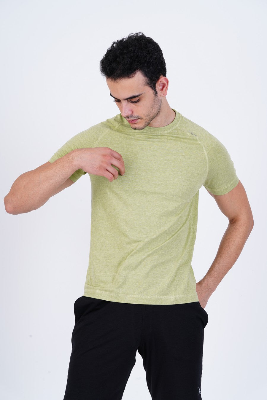 Men's Raglan T-Shirt's photograph that's made with an innovative bamboo and organic cotton fabric from Lavos Performance, a carbon neutral eco-fashion company.