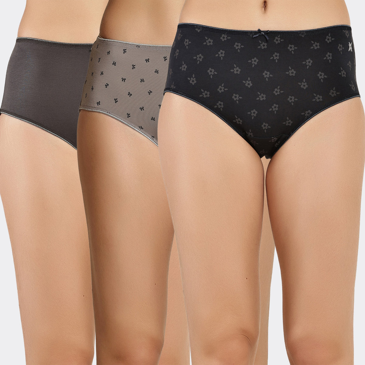 Lavos Bamboo Modal Mid Waist Hipster – Soft Outer Elastic Women’s Underwear (Pack of 3)