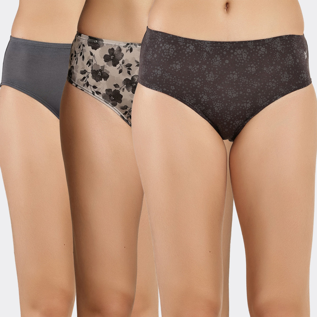 Lavos Women’s Bamboo Modal Mid Waist Hipster – Inner Elastic Comfort (Pack of 3)