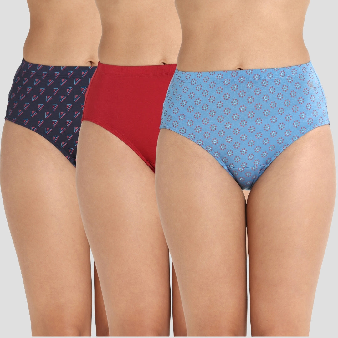 Lavos Women’s Bamboo Modal High Waist Hipster – Inner Elastic Comfort (Pack of 3)