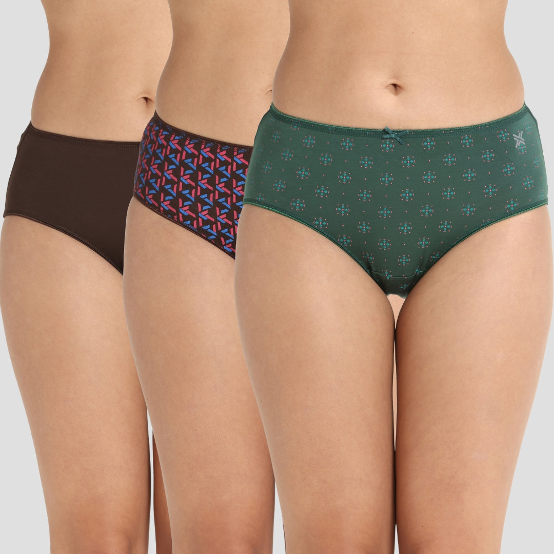 Lavos Bamboo Modal Mid Waist Hipster – Soft Outer Elastic Women’s Underwear (Pack of 3)