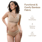 Organic Bamboo No Marks Panty | Invisible Panty Line | for Women's photograph that's made with an innovative bamboo and organic cotton fabric from Lavos Performance, a carbon neutral eco-fashion company. Made from natural bamboo fabric • Underwear that stays invisible under tightest dress • Insinuates curves • Super breathable bamboo fabric makes this underwear women will love • Invisible cotton bamboo panties.