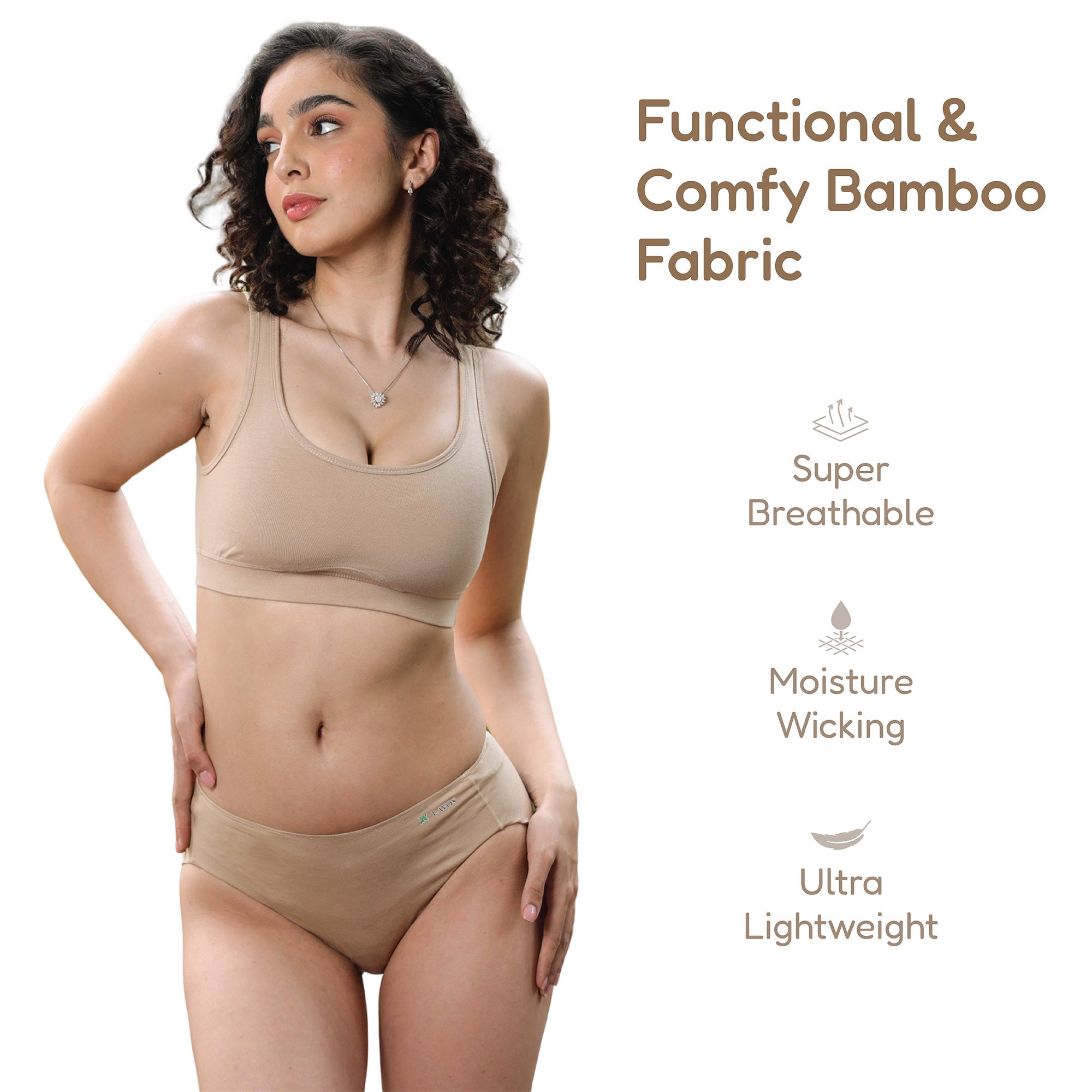 Organic Bamboo No Marks Panty | Invisible Panty Line | for Women's photograph that's made with an innovative bamboo and organic cotton fabric from Lavos Performance, a carbon neutral eco-fashion company. Made from natural bamboo fabric • Underwear that stays invisible under tightest dress • Insinuates curves • Super breathable bamboo fabric makes this underwear women will love • Invisible cotton bamboo panties.
