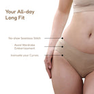 Organic Bamboo No Marks Panty | Invisible Panty Line | for Women's photograph that's made with an innovative bamboo and organic cotton fabric from Lavos Performance, a carbon neutral eco-fashion company. Made from natural bamboo fabric • Underwear that stays invisible under tightest dress • Insinuates curves • Super breathable bamboo fabric makes this underwear women will love • Invisible cotton bamboo panties.