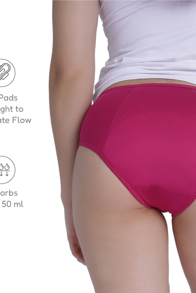 Bamboo Modal Heavy flow Period Panty For Women's photograph that's made with an innovative bamboo and organic cotton fabric from Lavos Performance, a carbon neutral eco-fashion company.