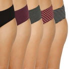 Organic Bamboo Inner elastic Mid waist Hipster for Women -Pack of 5's photograph that's made with an innovative bamboo and organic cotton fabric from Lavos Performance, a carbon neutral eco-fashion company. A hip-hugging hipster panty that gives you the feeling of freedom and comfort you have been looking for. It comes with a soft elastic waistband and a double-layered gusset to ensure comfort. This combo contains a pack of five non-transparent neutral colors panties for day-to-day needs.