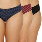 Organic Bamboo inner elastic printed Bikini for women-pack of 3's photograph that's made with an innovative bamboo and organic cotton fabric from Lavos Performance, a carbon neutral eco-fashion company. Lavos Performance Women's Bikini Panty comes in a pack of 3 with assorted colors. Perfect for your day-to-day routine. Made of signature Air jersey fabric that is extremely soft, lightweight, and skin-friendly. Added front and back coverage. Anti-bacterial and odor-free. Ultra Soft Bamboo/Cotton keeps you co