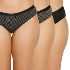 Organic Bamboo outer elastic Printed Bikini for Women-pack of 3's photograph that's made with an innovative bamboo and organic cotton fabric from Lavos Performance, a carbon neutral eco-fashion company. Lavos Performance Women's Bikini made out of Organic cotton and Bamboo is Perfect for your day-to-day routine. Made of signature Air jersey fabric that is extremely soft, lightweight, and skin-friendly. Added front and back coverage. Anti-bacterial and odor-free. Ultra Soft Bamboo/Cotton keeps you cool all d