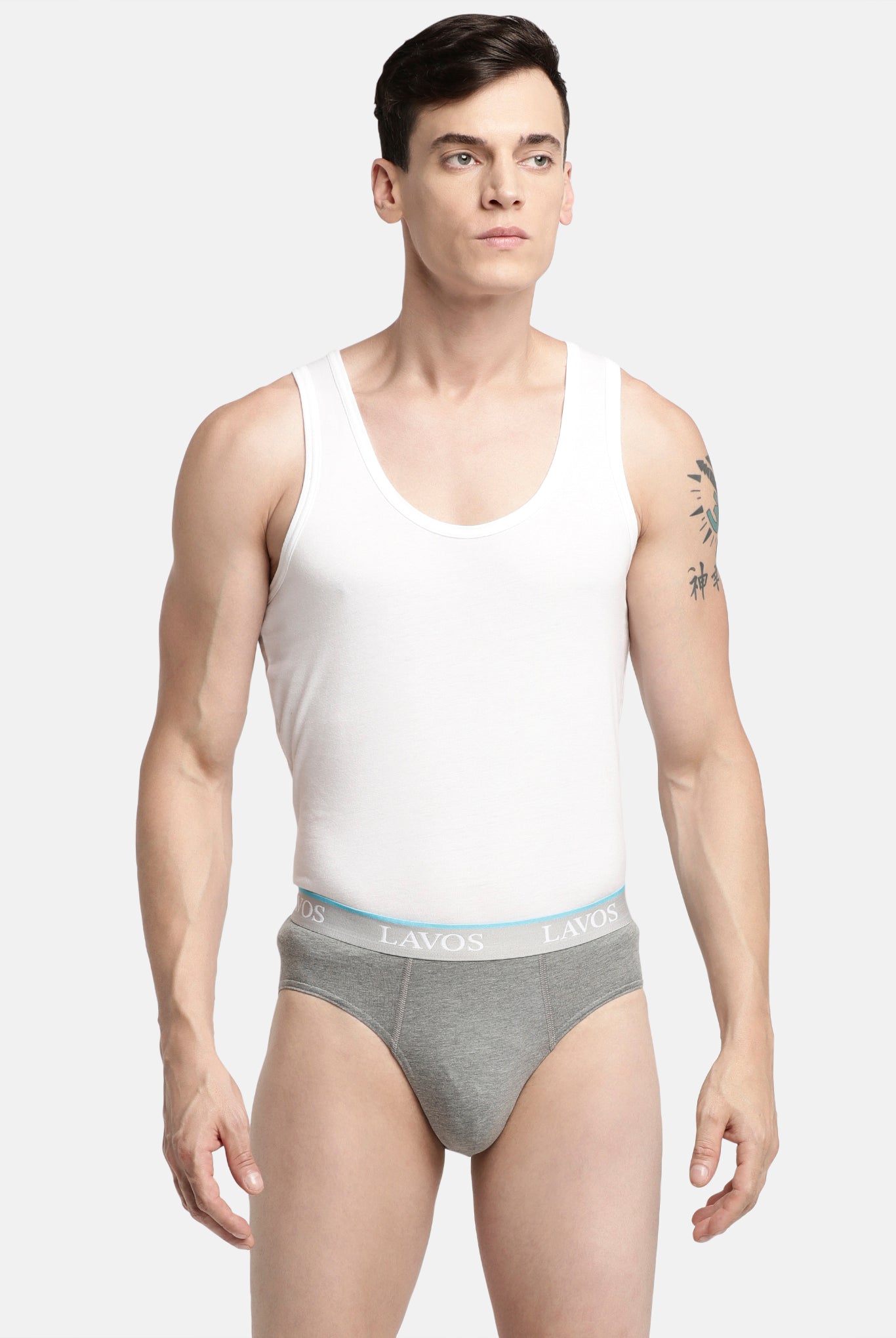 Lavos Mens Solid Brief's photograph that's made with an innovative bamboo and organic cotton fabric from Lavos Performance, a carbon neutral eco-fashion company.